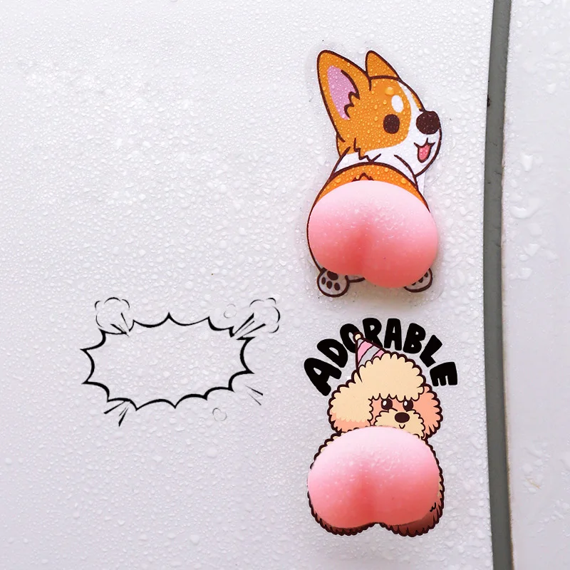 Jouet spongieux de dessin animé anti-frottement des fesses, balle souligné, jouets à presser, protecteur de porte de voiture, jouets anti-rayures, garde, mignon, 1 paire